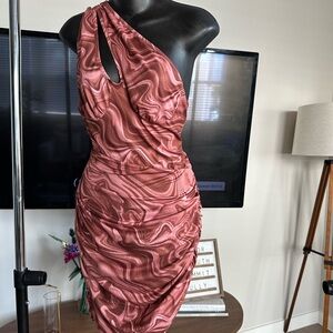 SHEIN One-Shoulder Pink Dress